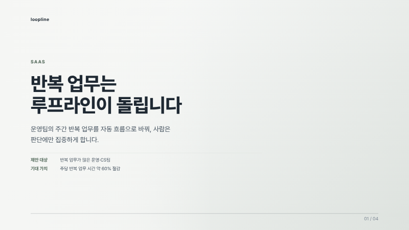 루프라인 제안·기획 덱